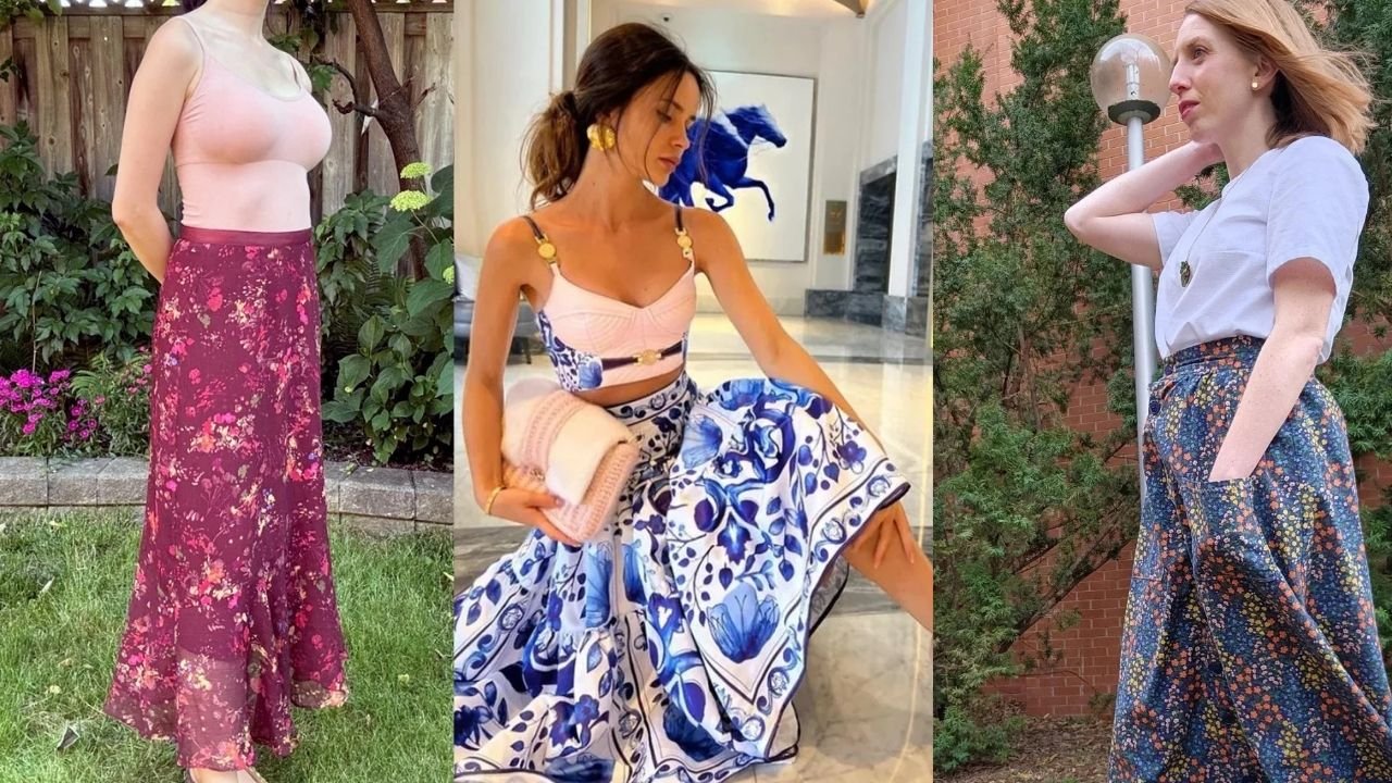 floral skirt outfits