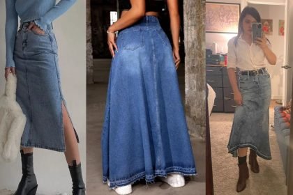 long jean skirt outfits