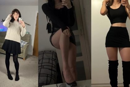 outfits with black skirt