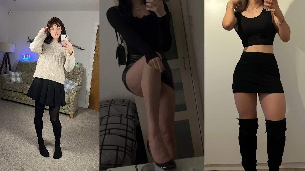 outfits with black skirt