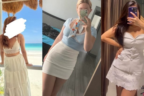 white skirt outfits
