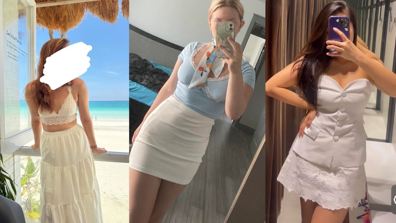 white skirt outfits